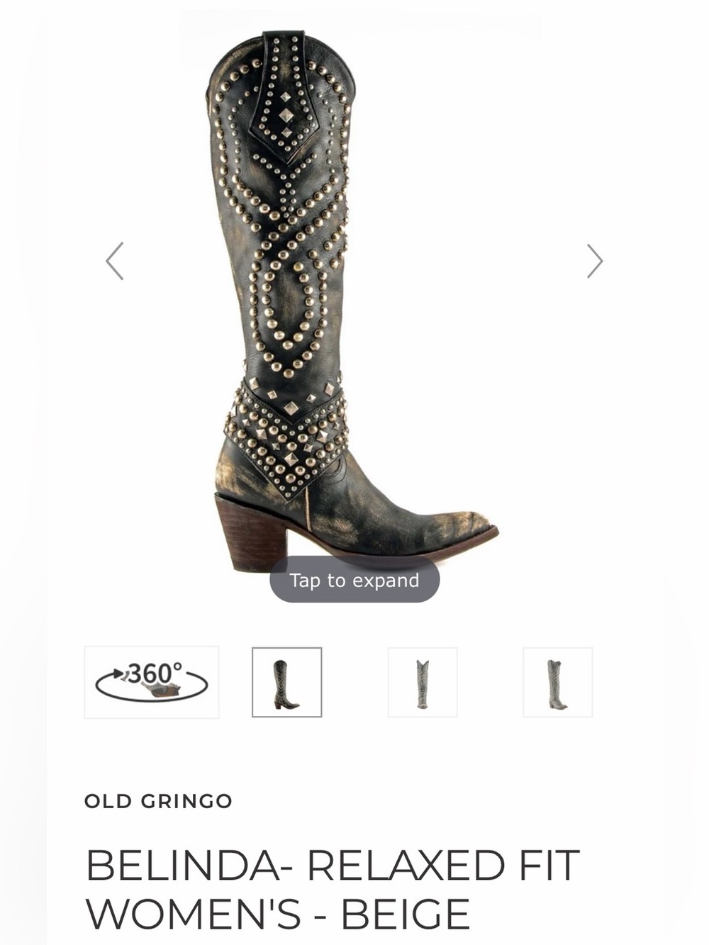 Old Gringo Beige and Black Silver Label Belinda boots relaxed fit size 9. - Picture 3 of 16